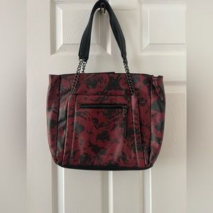 Simply Vera Wang Rockbridge Tote Bag Red Floral Print